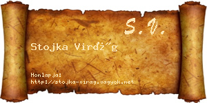 Stojka Virág névjegykártya
